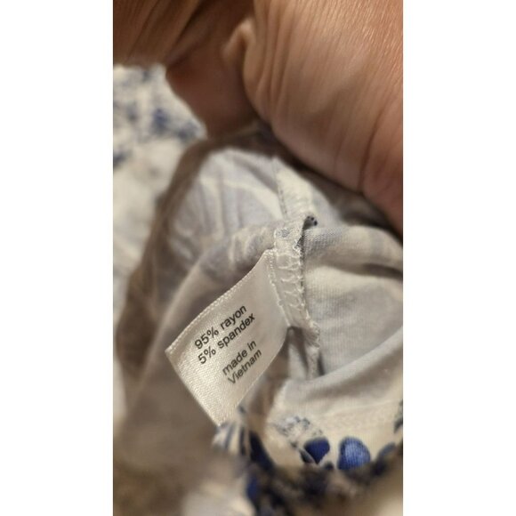 Lane Bryant Maxi Dress Plus Size 30 32 5X Blue White NWT Floral Flowers - Picture 6 of 9